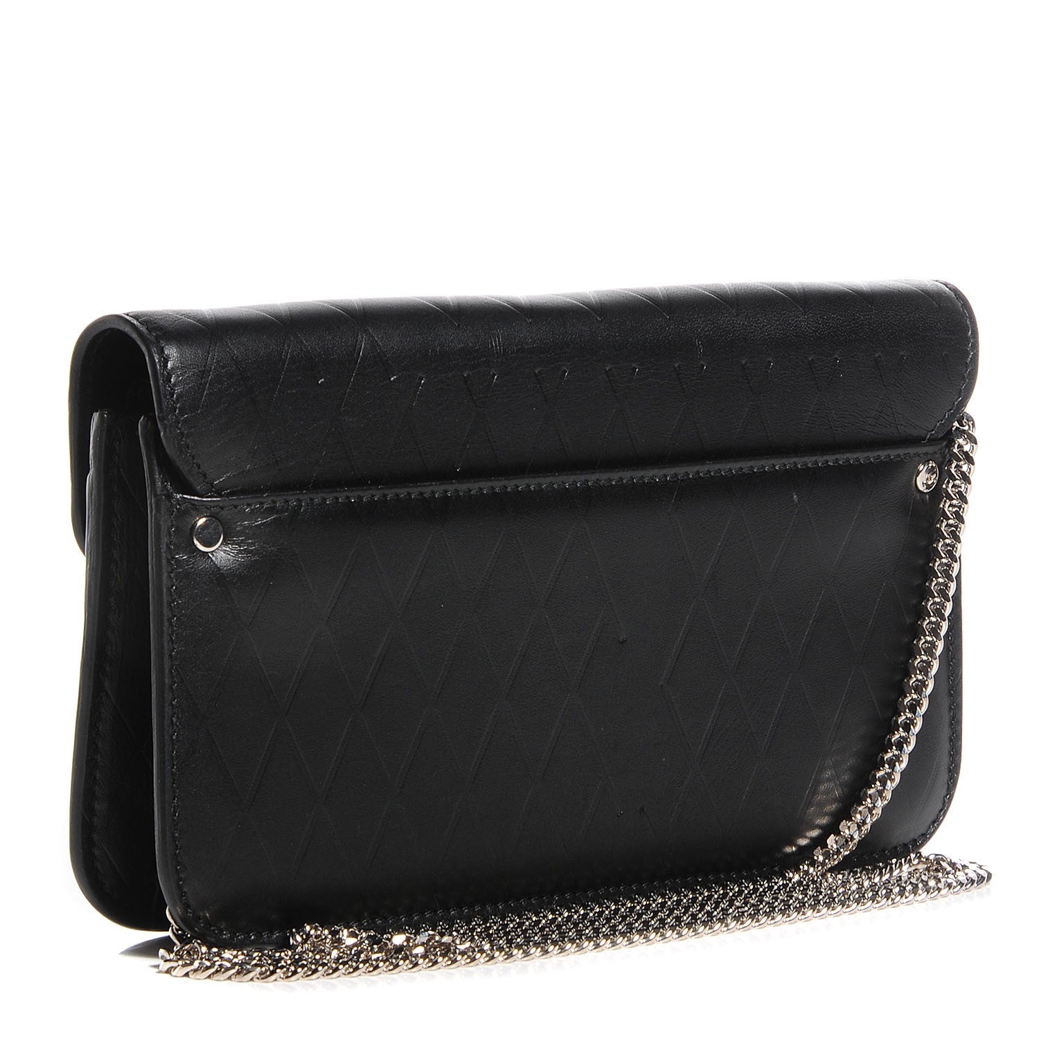 Proenza Schouler Calfskin Embossed Crosshatch PS11 Chain Wallet Black 3 of 7