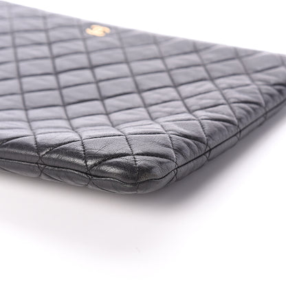 Chanel Lambskin Quilted Large Pouch Black 8 of 9
