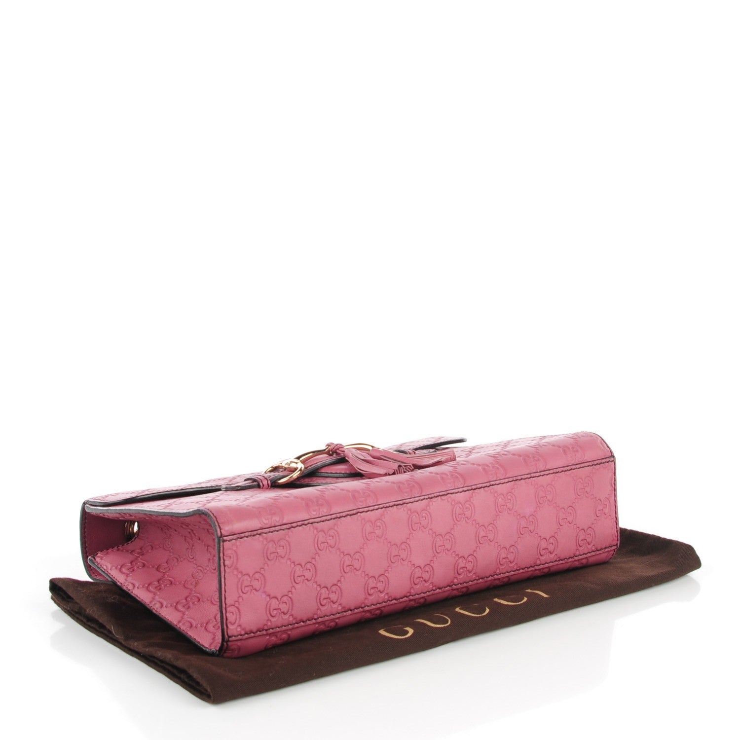 Gucci Guccissima Medium Emily Chain Shoulder Bag Dark Pink 4 of 7