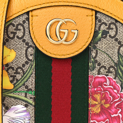 Gucci GG Supreme Monogram Flora Web Mini Ophidia Round Shoulder Bag Beige Multicolor Crop 9 of 11
