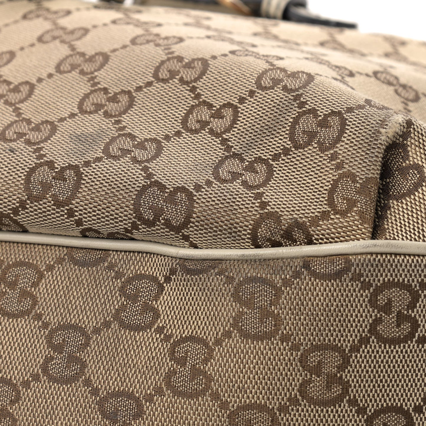 Monogram Margaux Calfskin Medium Emily Hobo Beige Ebony Mystic White
