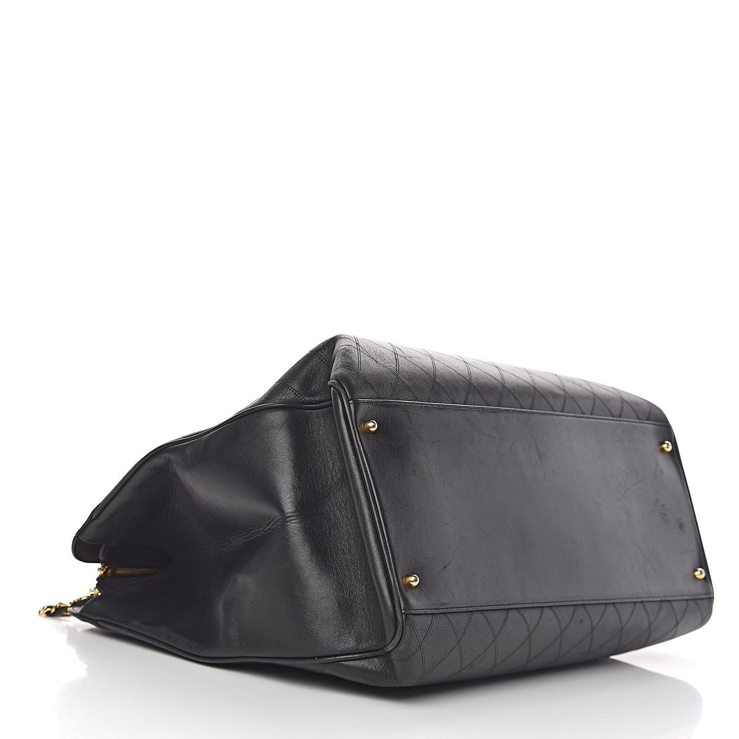 Calfskin Stitched XL Weekender Black