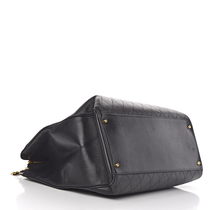 Chanel Calfskin Stitched XL Weekender Black 4 of 13