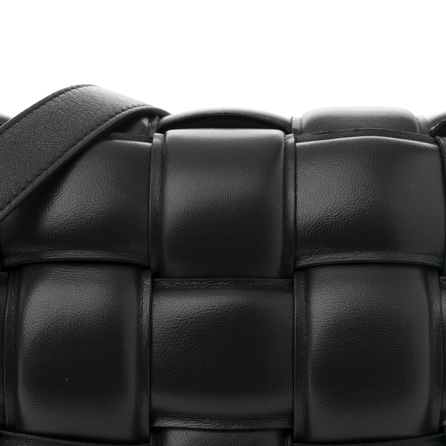 Nappa Maxi Intreccio Padded Cassette Crossbody Bag Black