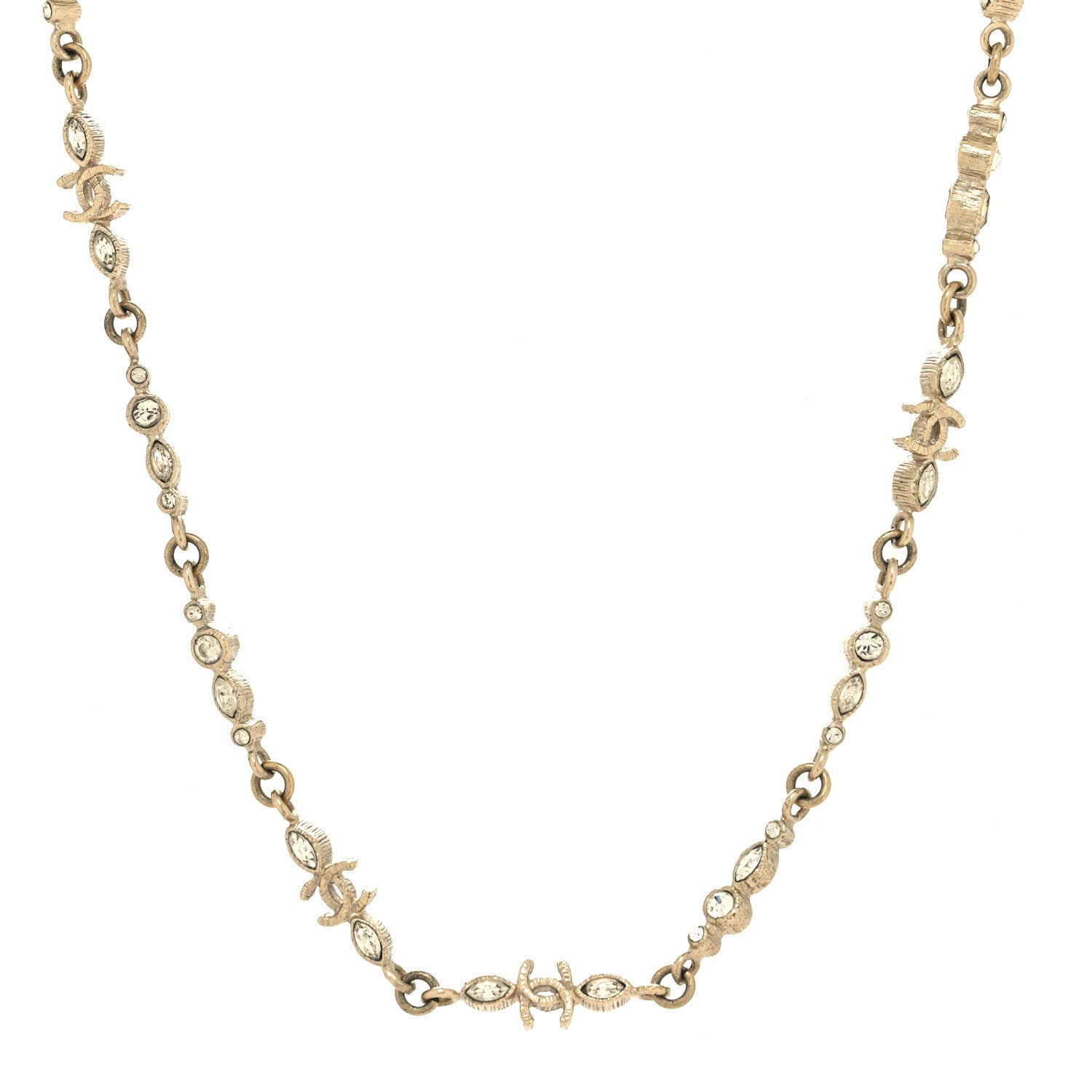 Chanel Crystal CC Short Necklace Gold 1 of 5