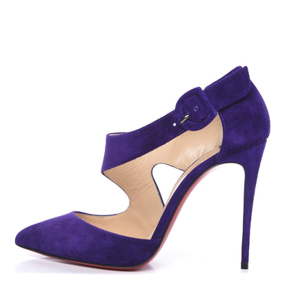 Christian Louboutin Veau Velours Sharpeta 120 Asymmetric Pumps 38 Etincelle 1 of 7