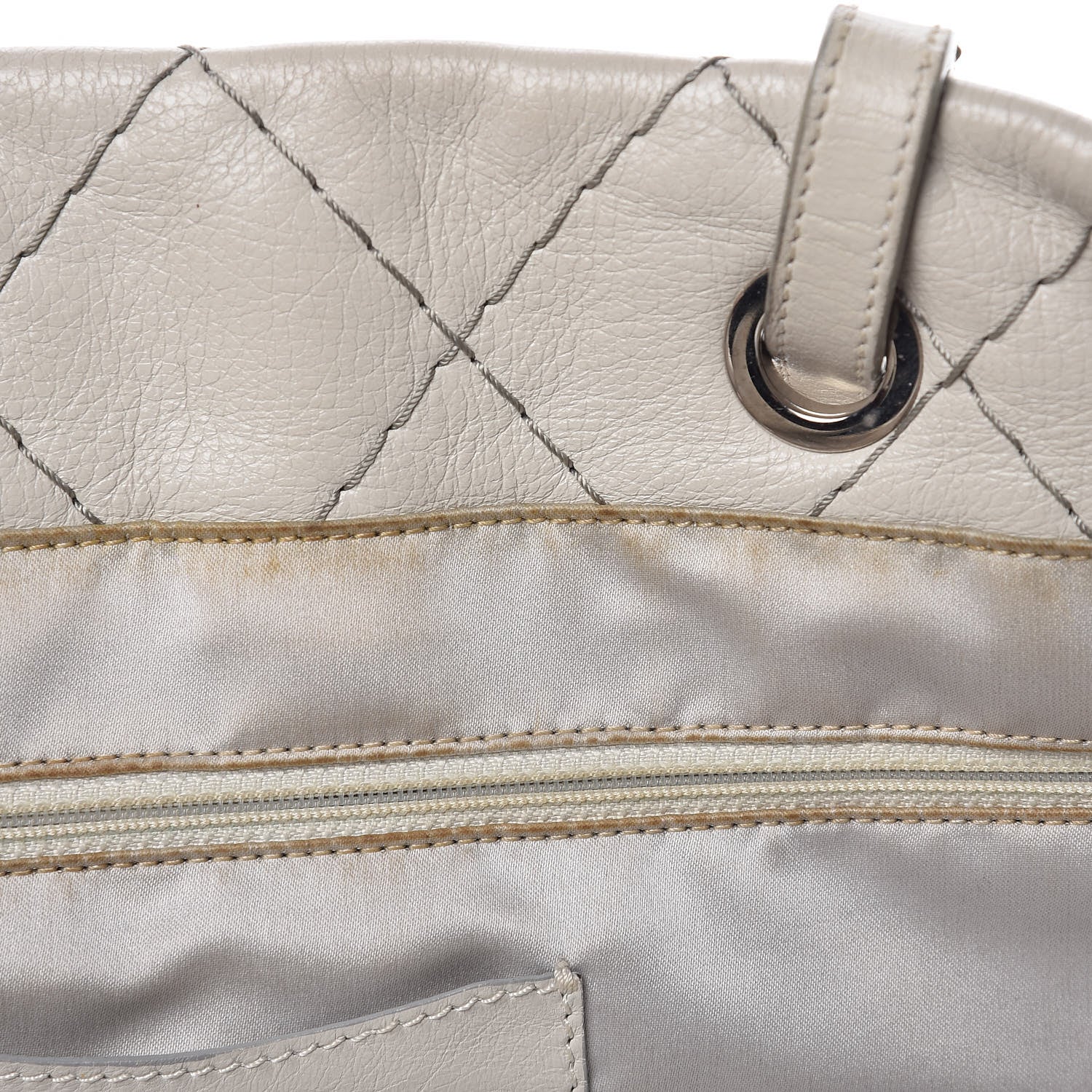 Chanel Glazed Calfskin Large On The Road Tote Light Grey 13 of 22