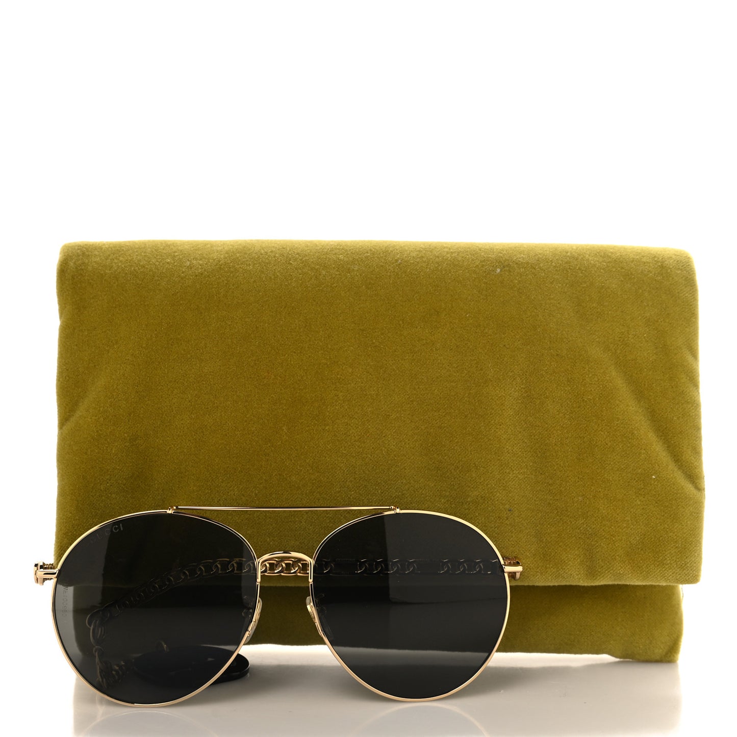 Aviator Charm Chain Sunglasses GG0725S Black