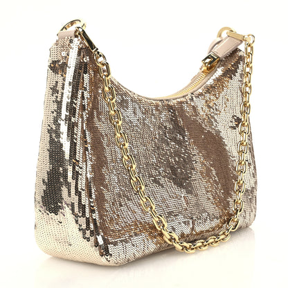 Prada Sequin Mini Re-Edition 2000 Shoulder Bag Cammeo 3 of 10