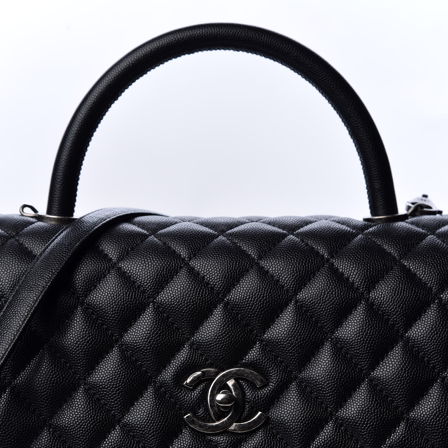 Chanel Caviar Quilted Medium Coco Handle Flap Black 9 of 9