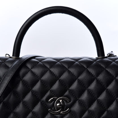 Chanel Caviar Quilted Medium Coco Handle Flap Black 9 of 9