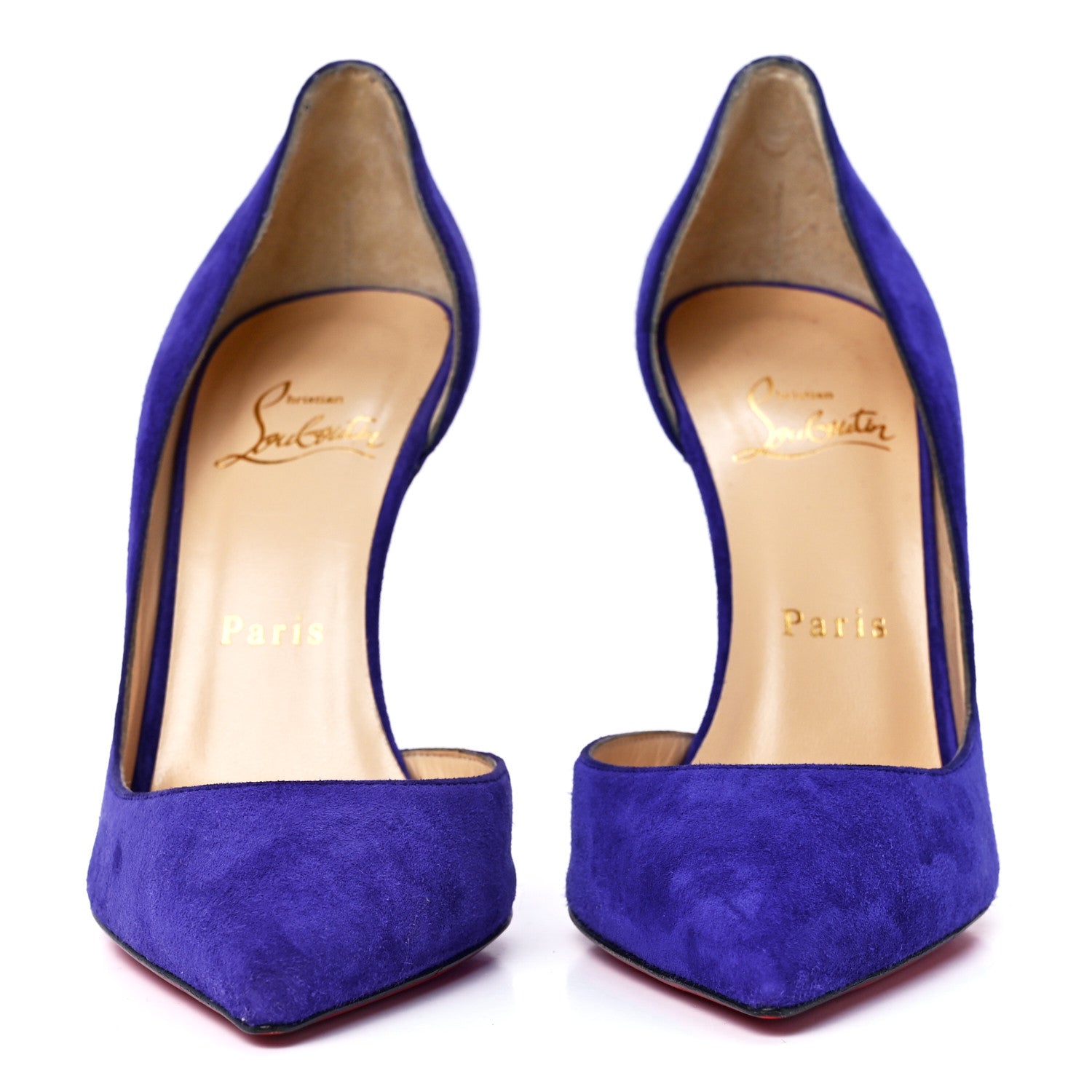 Christian Louboutin Veau Velour Iriza 100 Pumps 37.5 Purple Pop 2 of 7