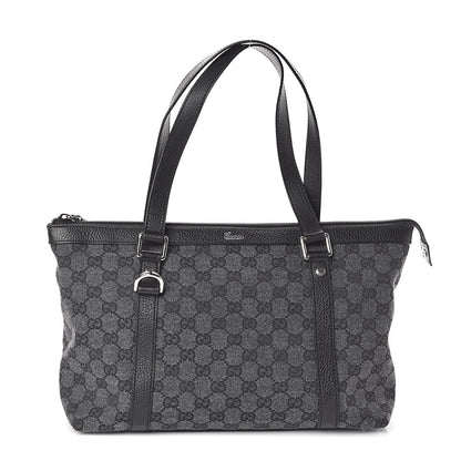 Gucci Denim Monogram Abbey Medium Tote Navy 1 of 9