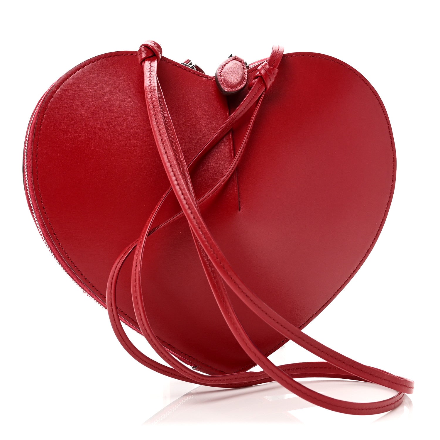 Alaia Lux Calfskin Le Coeur Bag Lacquer Red 3 of 9
