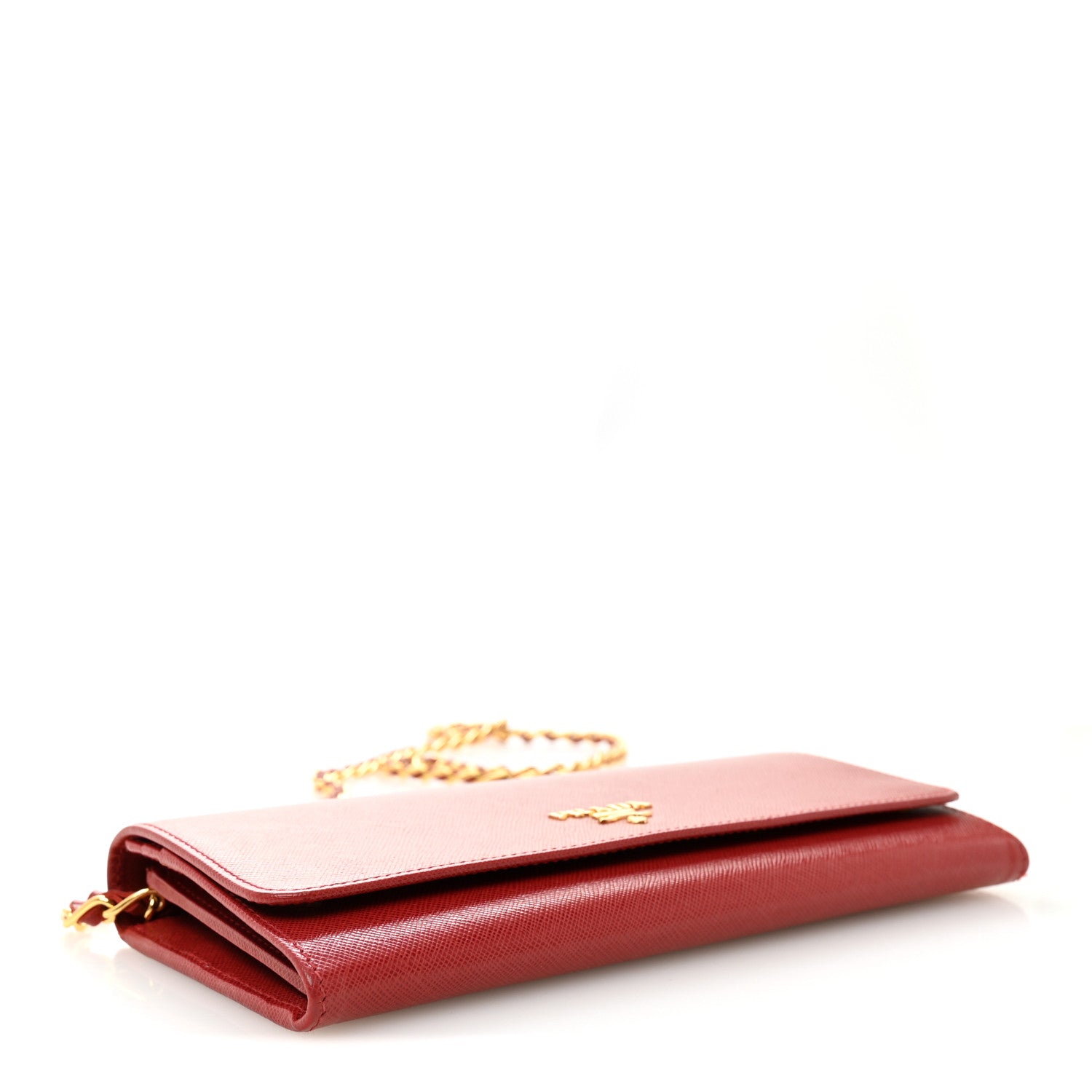 Prada Saffiano Wallet on Chain Fuoco 4 of 9