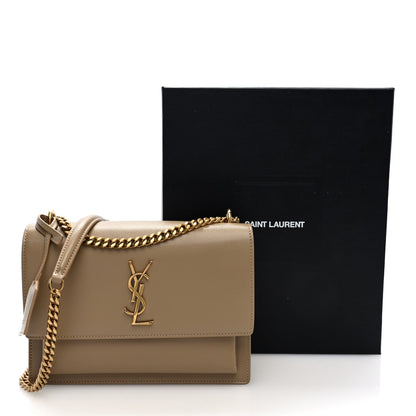 Saint Laurent Calfskin Medium Monogram Sunset Dark Latte 10 of 10