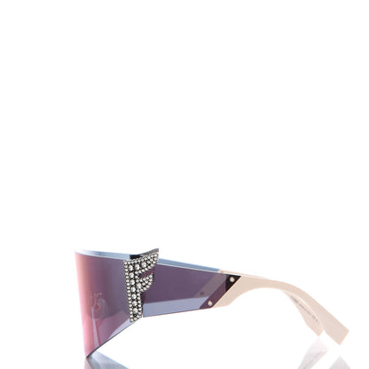 Fendi Mirrored Crystal Embellished FFreedom Shield Sunglasses FF 0382/S Pink 3 of 7