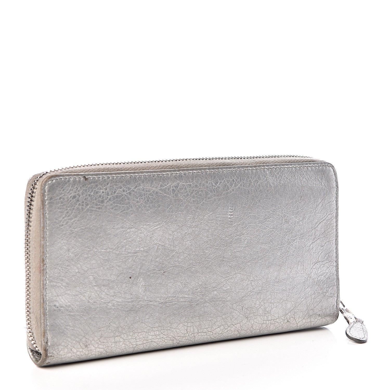 Balenciaga Agneau Giant 12 Silver Hardware Continental Zip Around Wallet Gris Aluminum 3 of 9