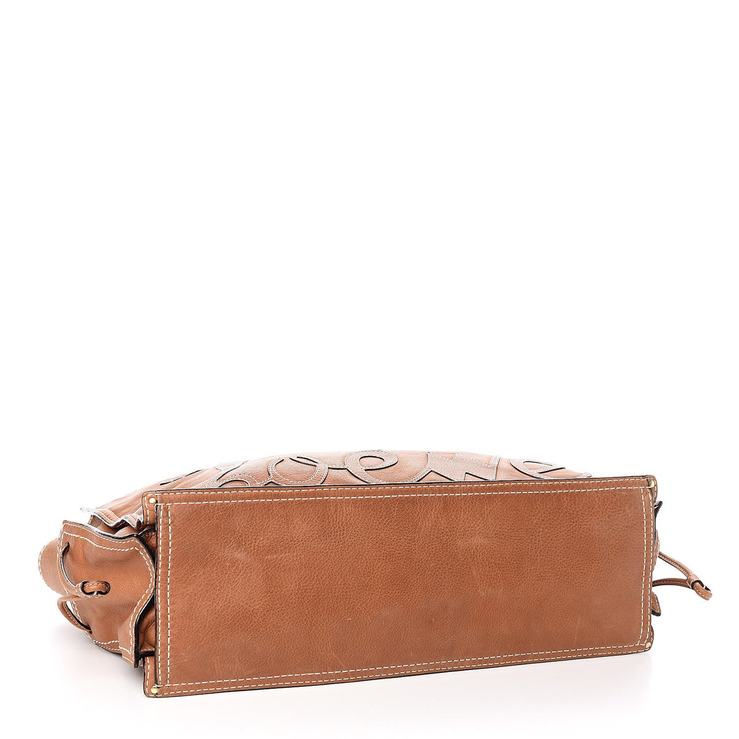 Nappa Chain Logo Shopper Tote Tan