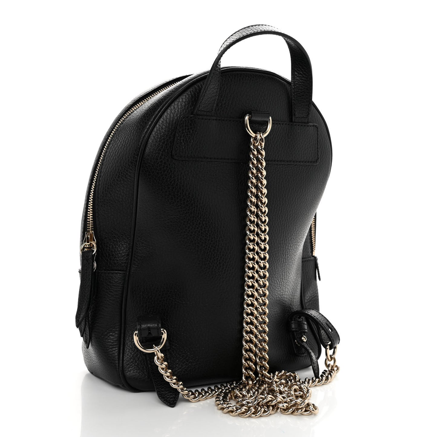 Pebbled Calfskin Soho Chain Backpack Black