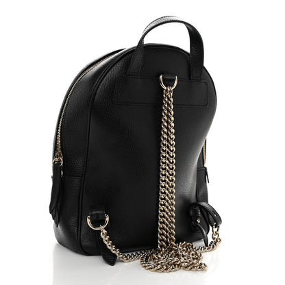 Gucci Pebbled Calfskin Soho Chain Backpack Black 3 of 9