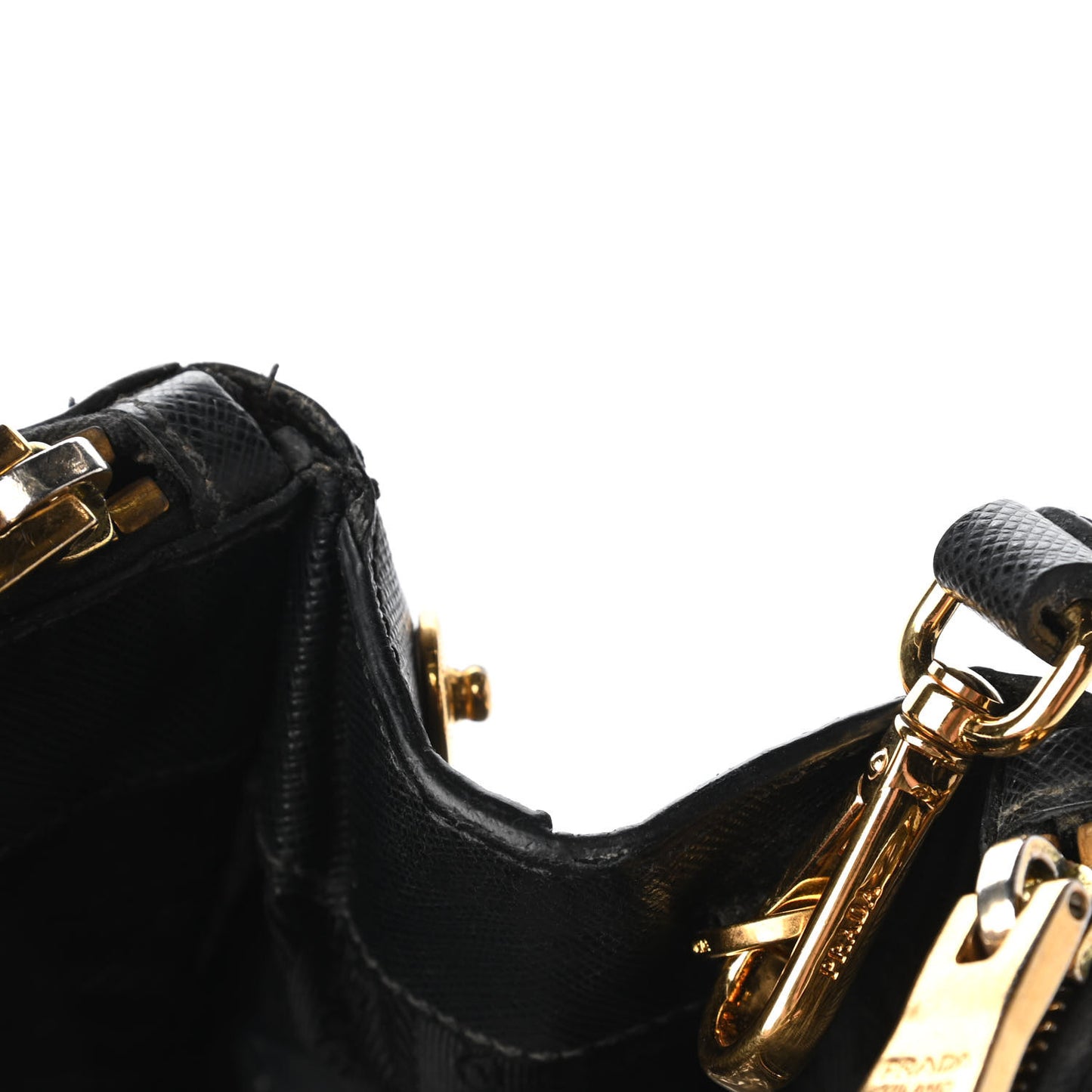 Saffiano Medium Galleria Double Zip Tote Black