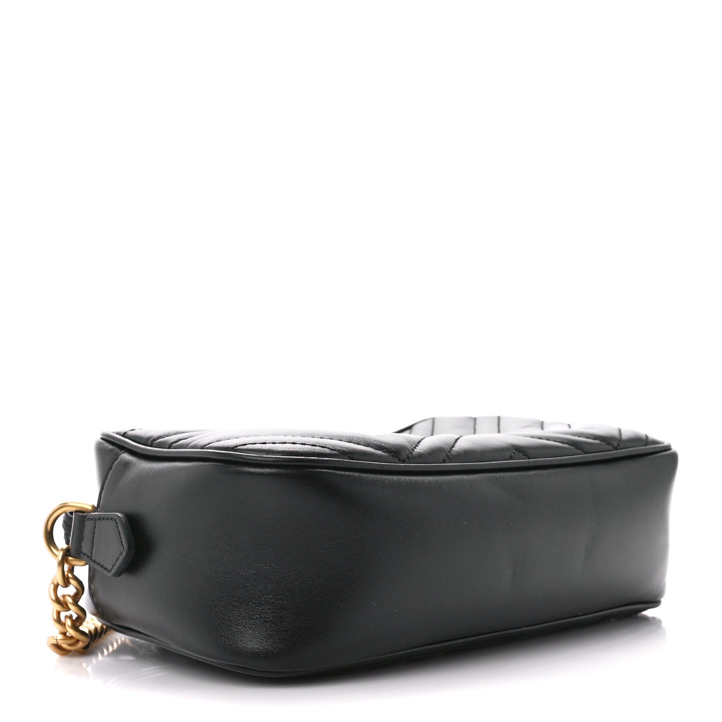 Calfskin Matelasse Small GG Marmont Chain Shoulder Bag Black