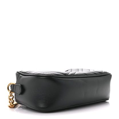 Gucci Calfskin Matelasse Small GG Marmont Chain Shoulder Bag Black 4 of 11