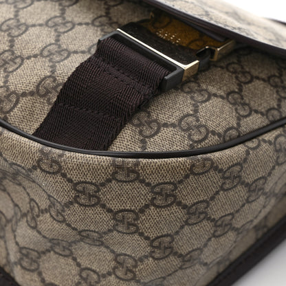 Gucci GG Plus Monogram Medium Double Buckle Flap Messenger Bag Beige Dark Brown 10 of 10