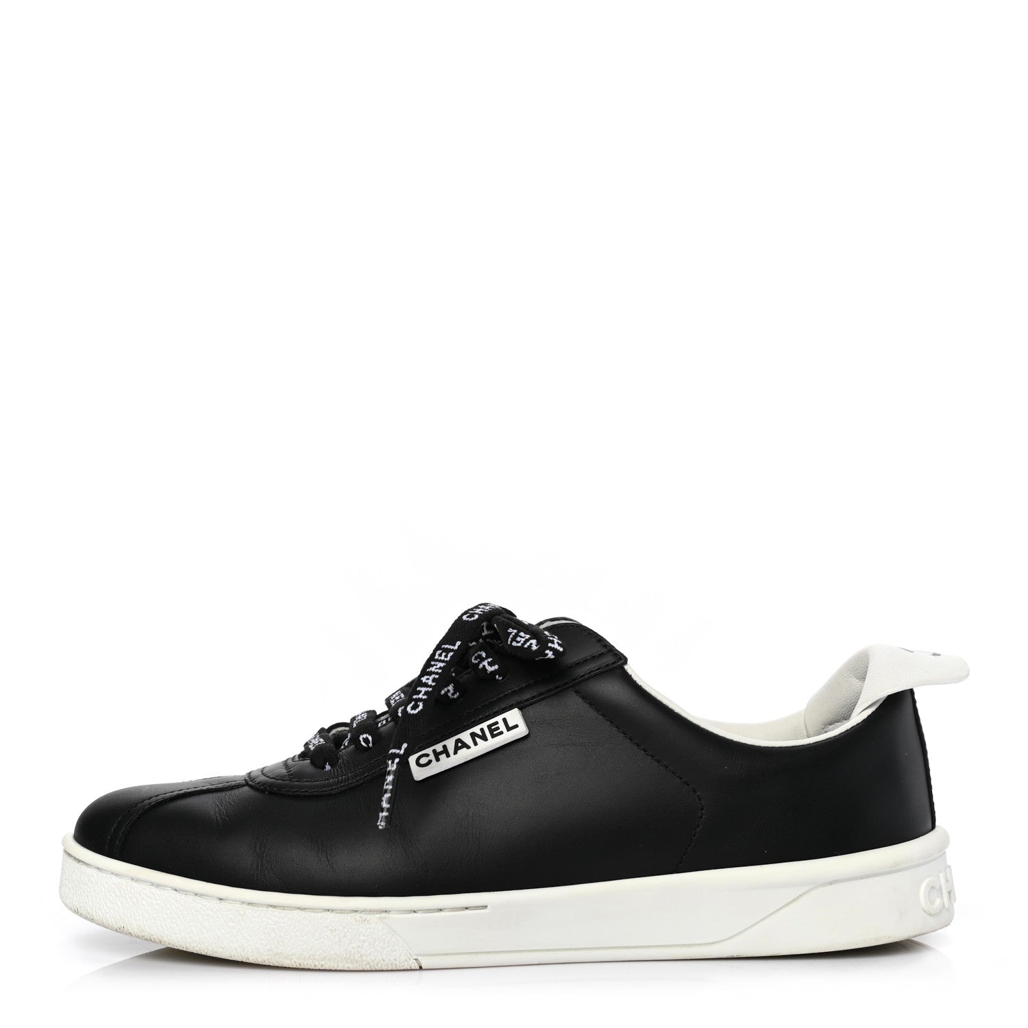 Chanel Calfskin CC Womens Sneakers 37 Black 1 of 7