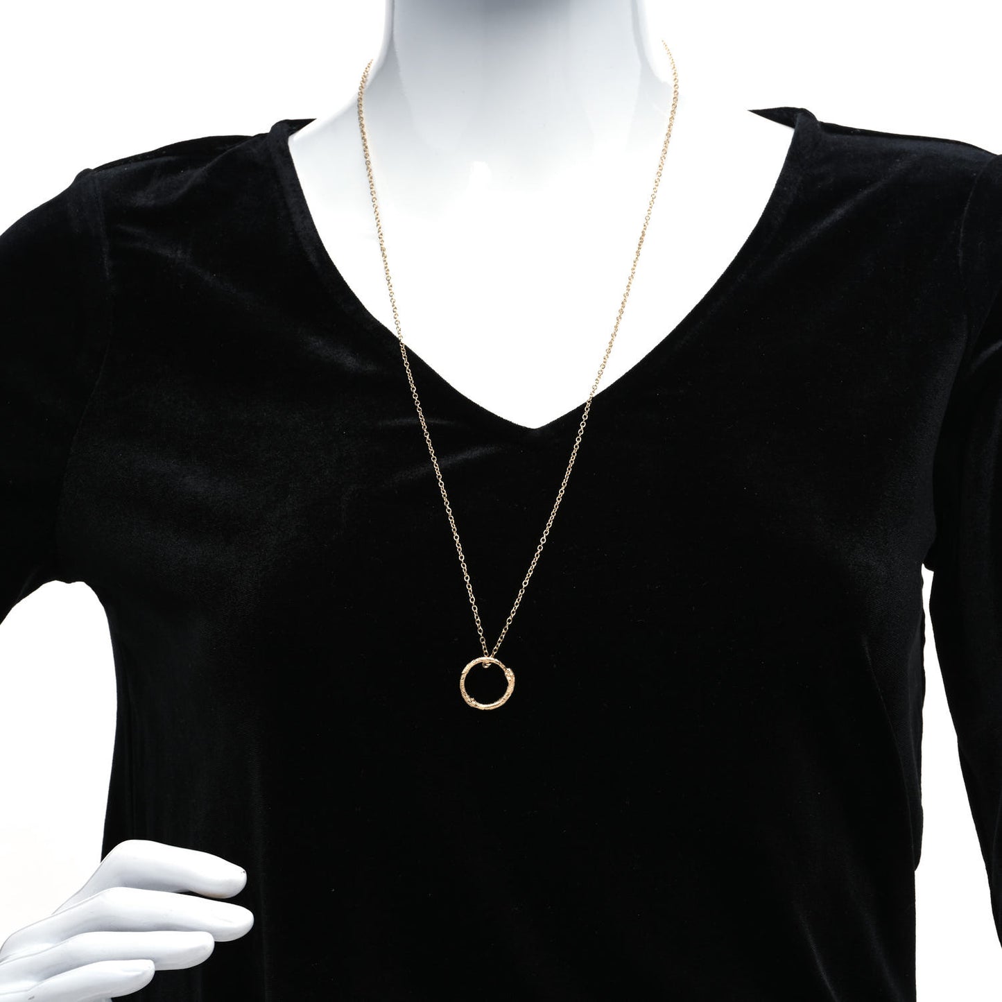 18K Yellow Gold Ouroboros Snake Ring Necklace
