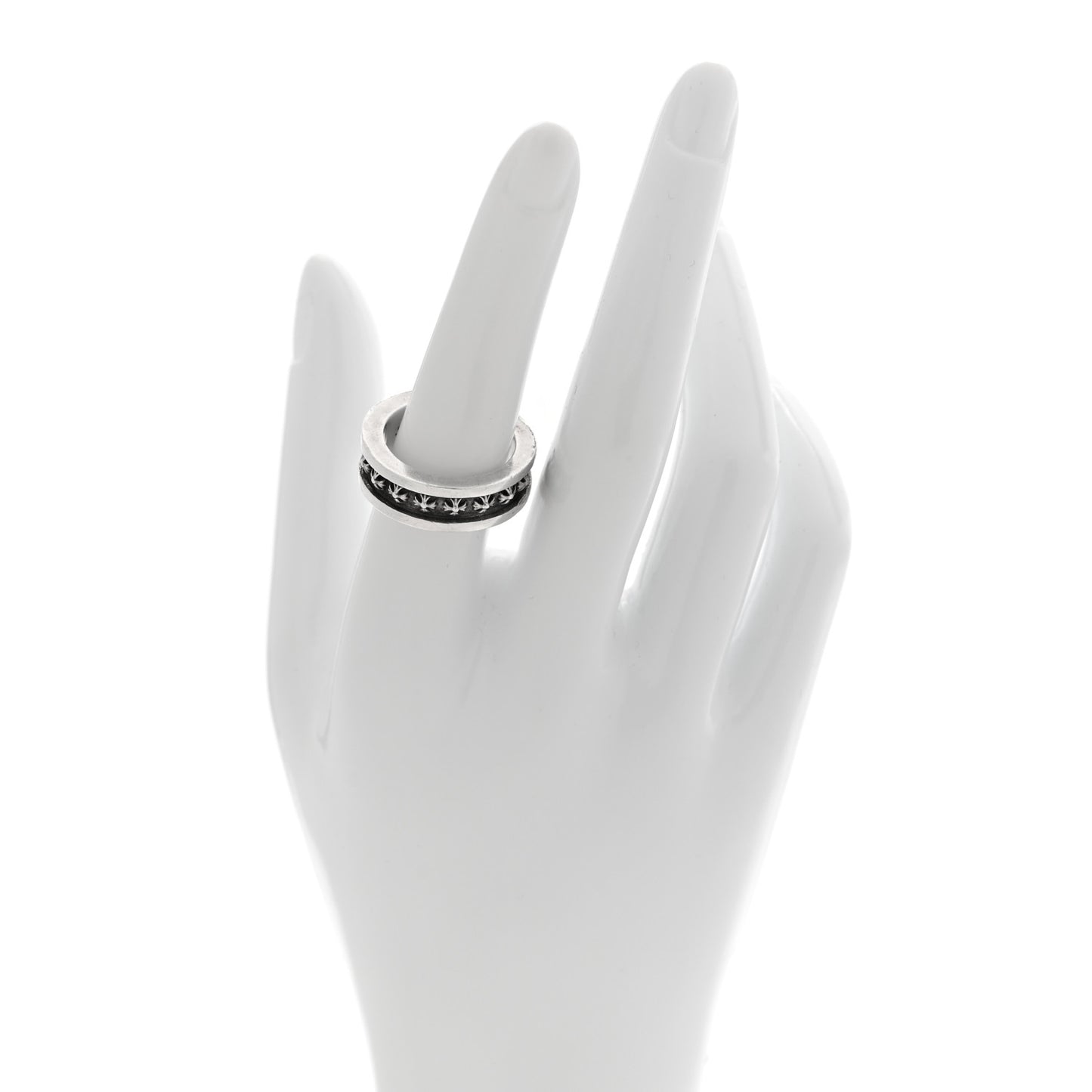Sterling Silver Maltese Cross Band Ring 55 7.25