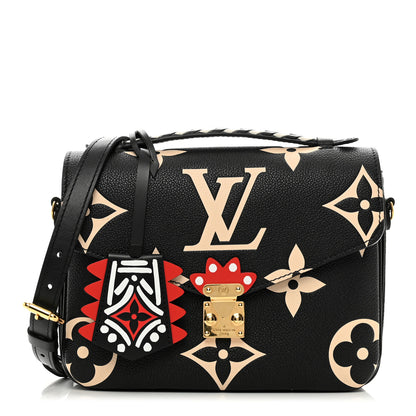 Louis Vuitton Empreinte Monogram Giant Crafty Pochette Metis Black Creme 1 of 9