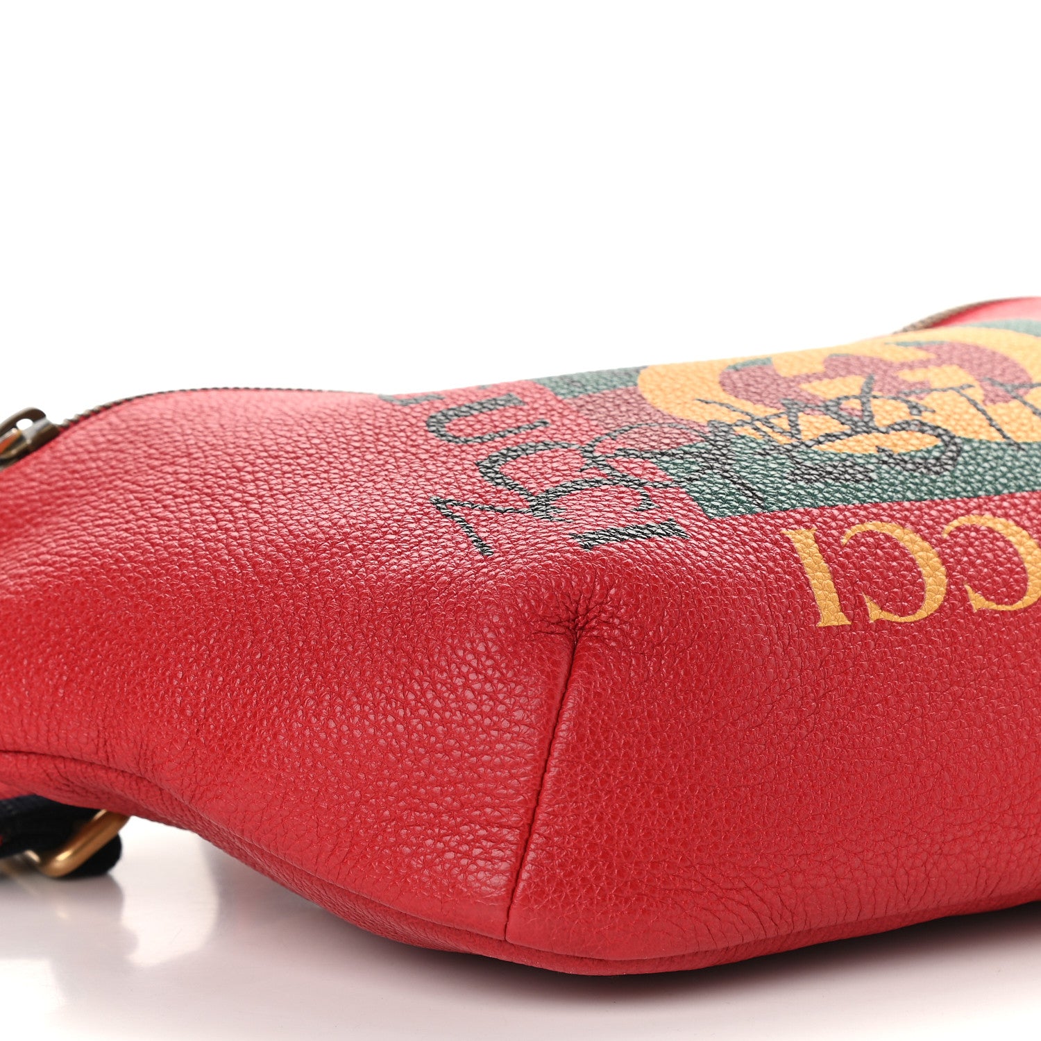Gucci Grained Calfskin Coco Capitan Logo Belt Bag Hibiscus Red
