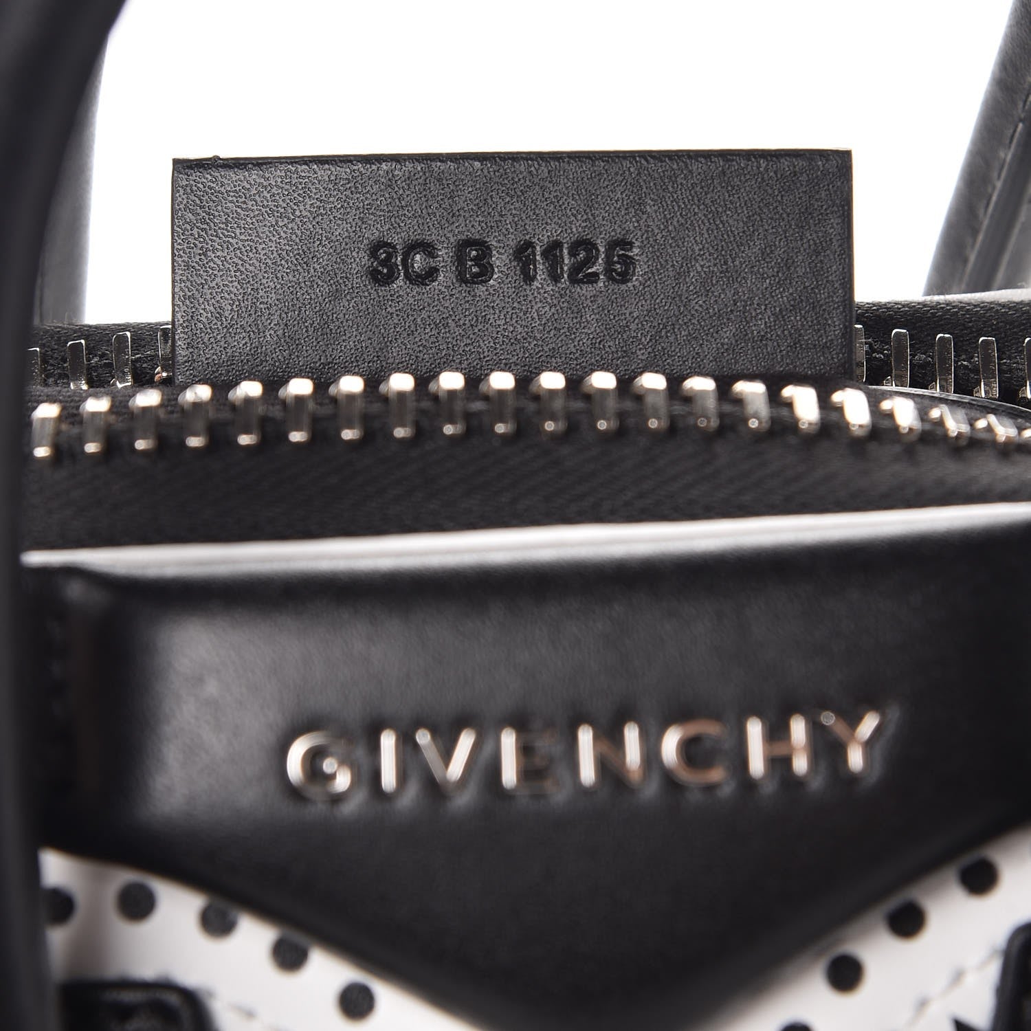 Givenchy Calfskin Brogue Mini Antigona Black White 7 of 7