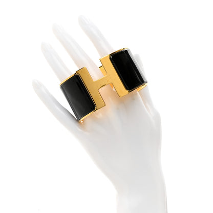 Hermes Enamel Extra Wide Clic Clac H Bracelet GM Black 2 of 4