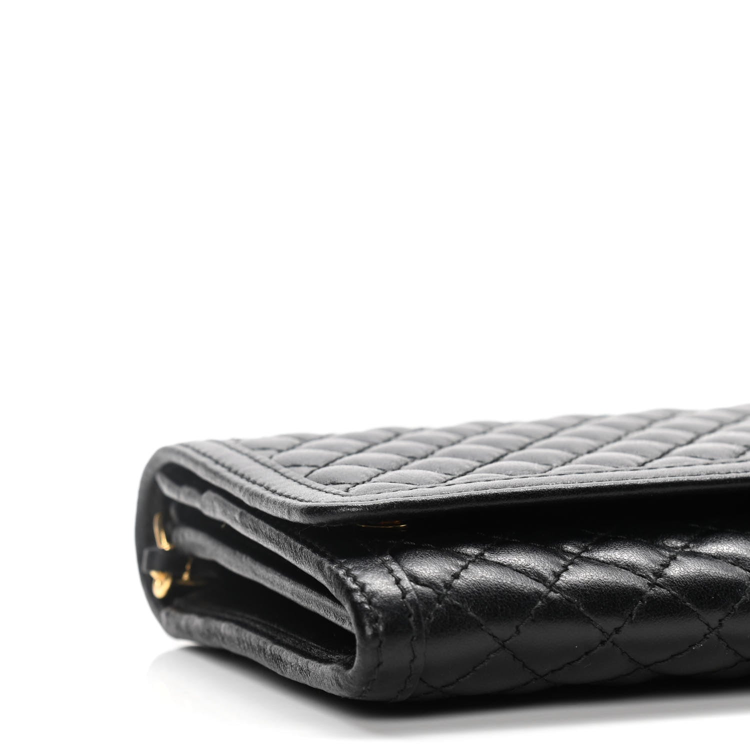 Prada Soft Calfskin Quilted Chain Wallet Black 9 of 17