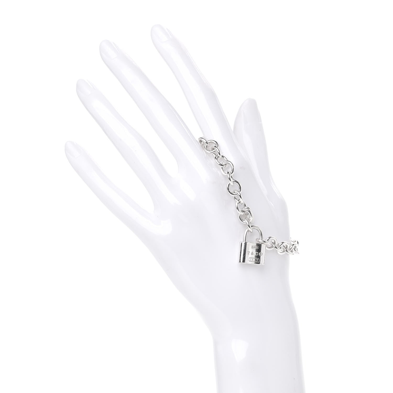 Tiffany Sterling Silver 1837 Lock Charm Bracelet 2 of 8