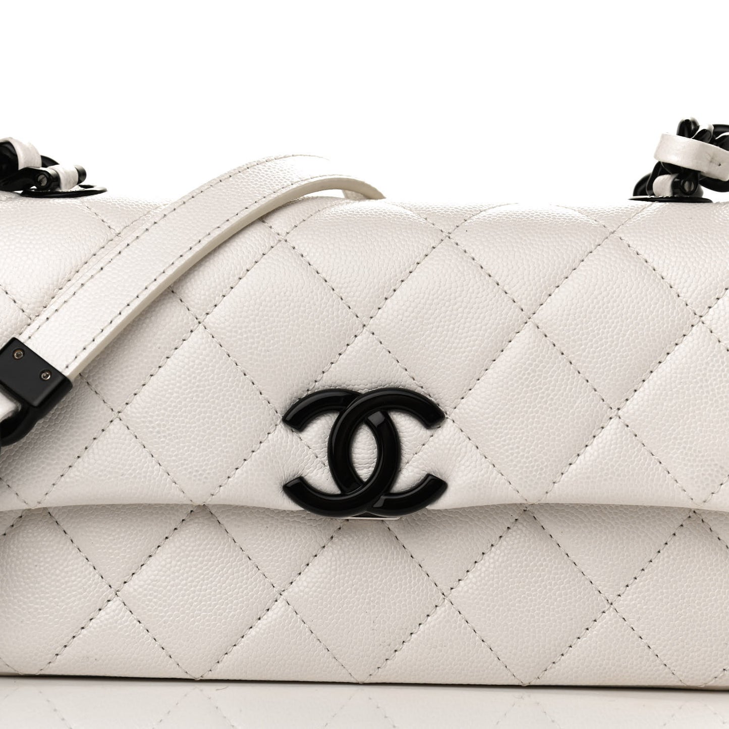 Caviar Quilted My Everything Small Flap White Black