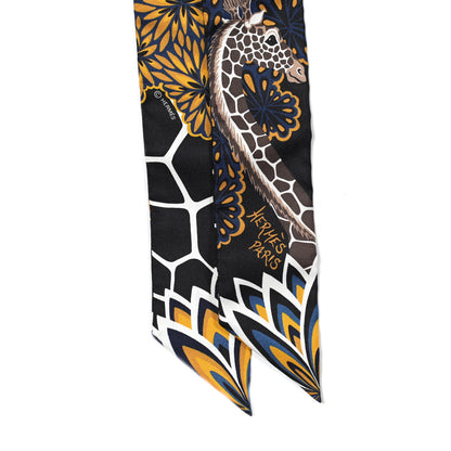 Hermes Silk Three Graces Twilly Black Gold Taupe 2 of 4