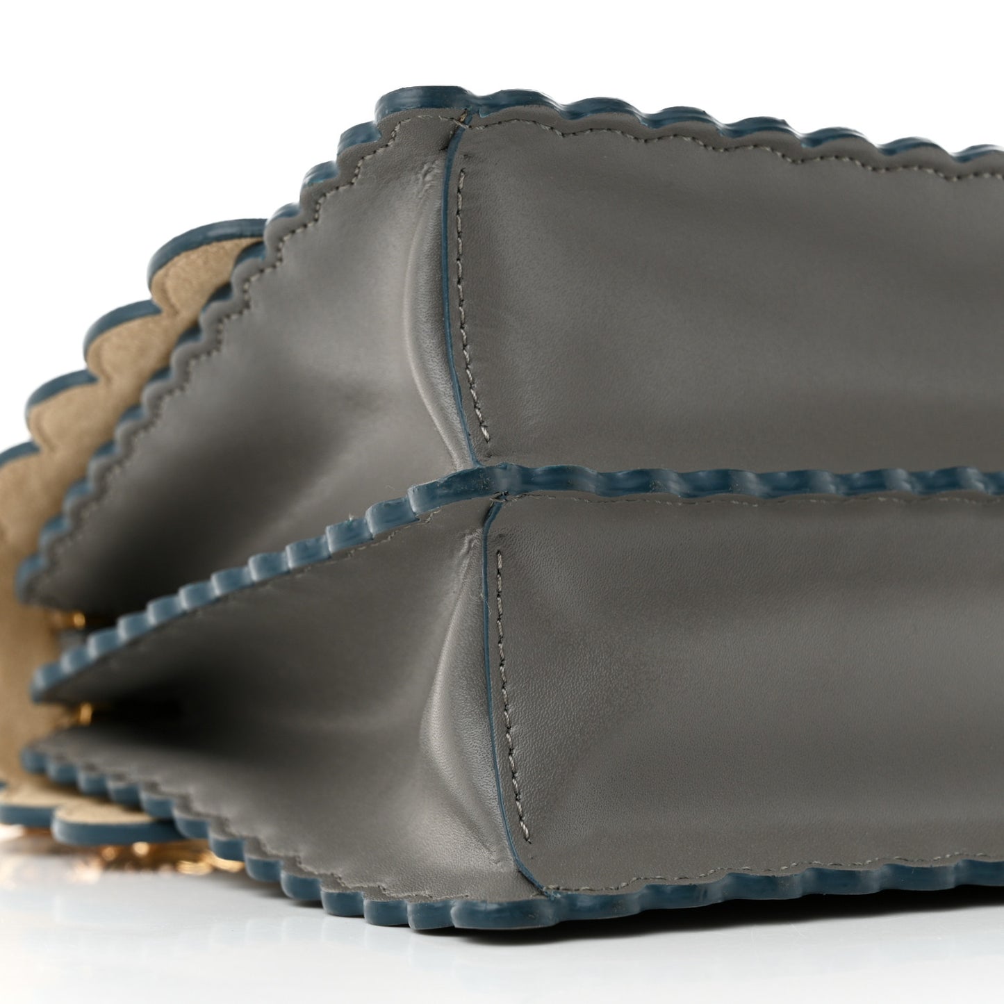 Vitello Liberty Scalloped Studded Kan I Shoulder Bag Argilla