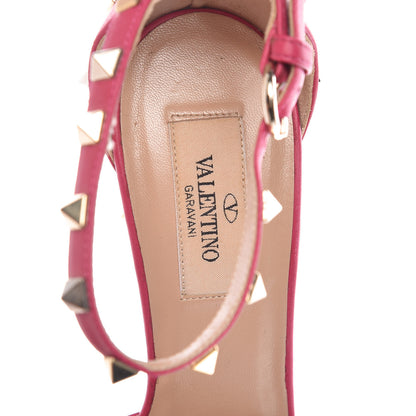 Valentino Garavani Nappa Rockstud All Over Peep Toe Ankle Strap Sandals 37 Fuchsia 8 of 11