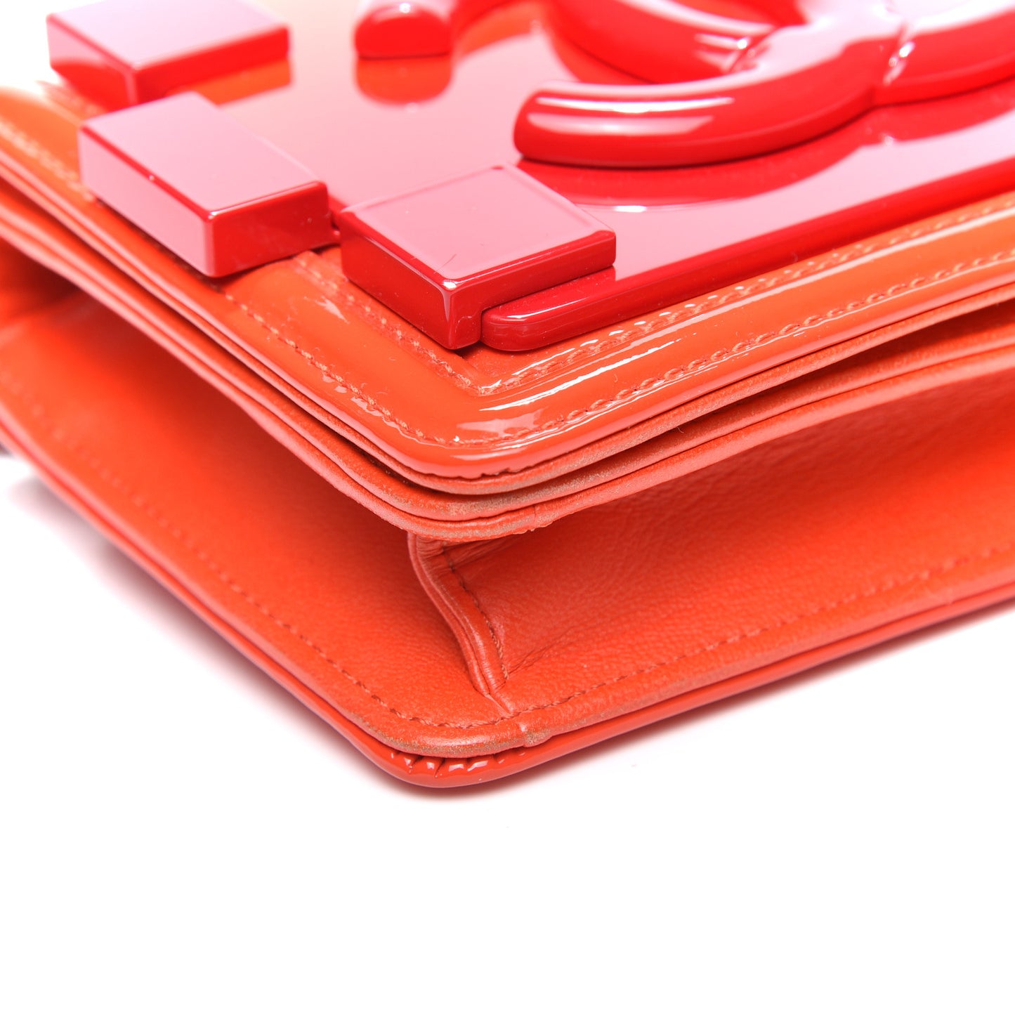 Plexiglass Patent Mini Boy Brick Flap Orange Red