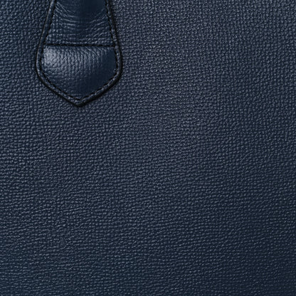 Burberry Derby Calfskin House Check Medium Banner Tote Ink Blue 8 of 10