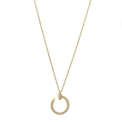 Cartier 18K Yellow Gold Diamond Juste Un Clou Paved Pendant Necklace 1 of 6