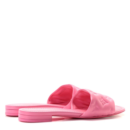 Louis Vuitton Lambskin Embossed Monogram Revival Flat Mules 36 Rose Pop 4 of 9