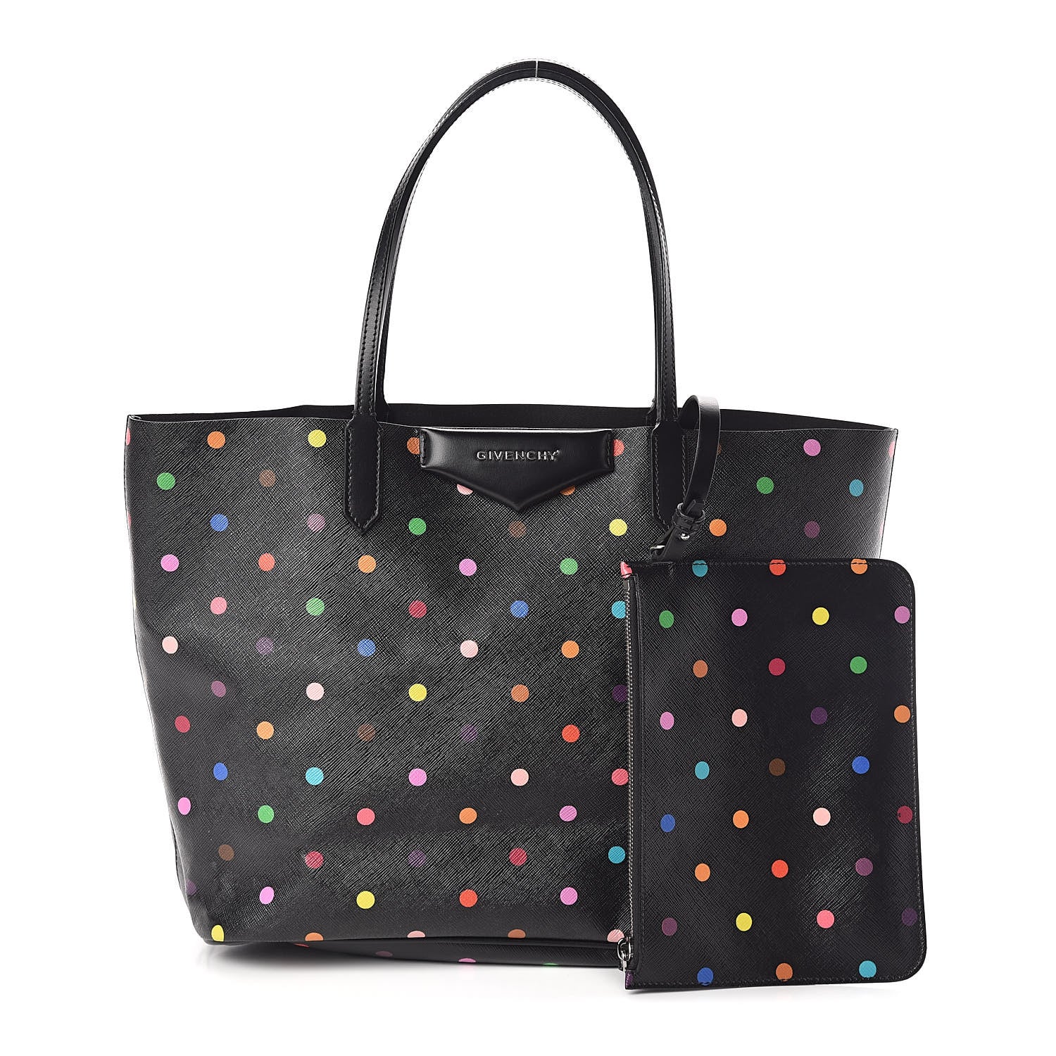 Givenchy Textured Coated Canvas Medium Dots Print Antigona Tote Black 1 of 9
