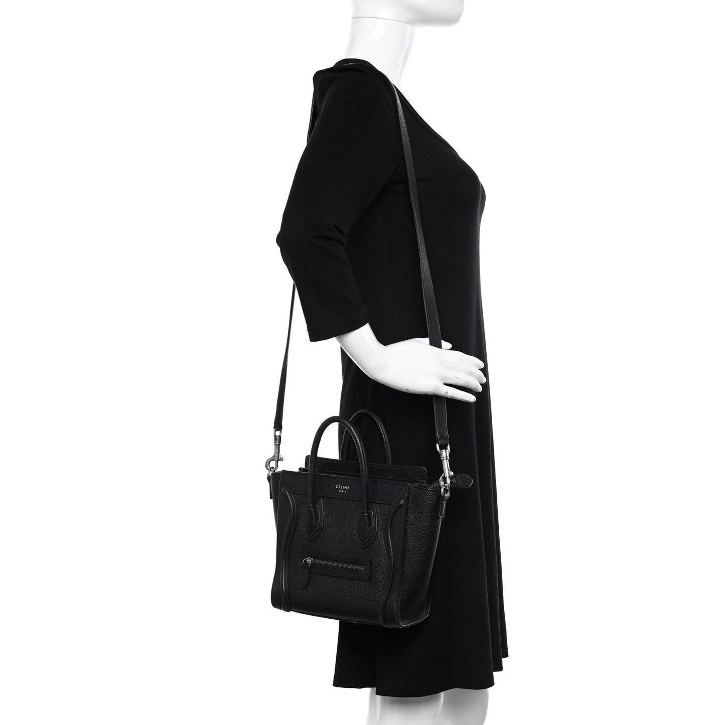 Drummed Calfskin Nano Luggage Black