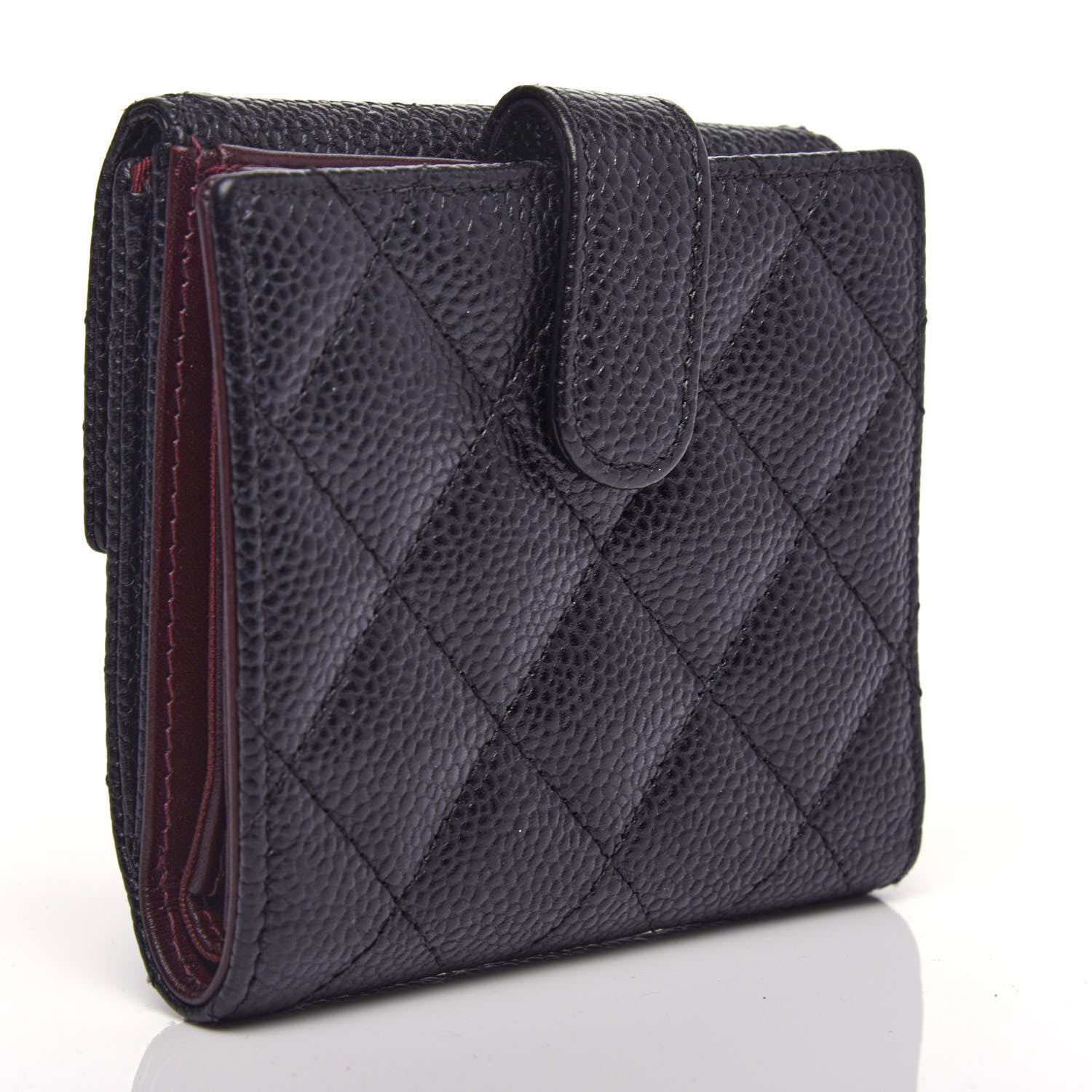 Chanel Caviar Quilted Compact French Flap Wallet Black 3 of 10