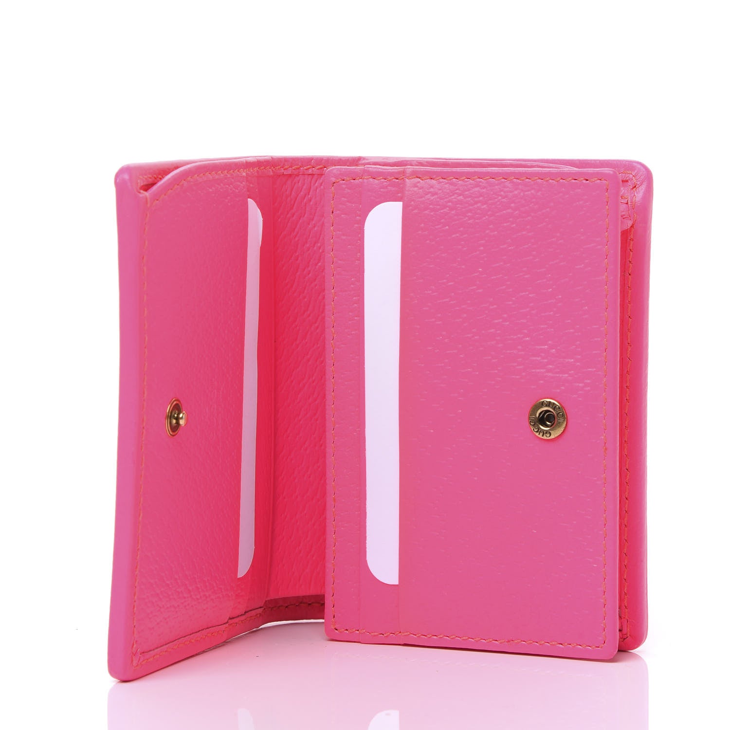 Gucci Calfskin Flora Print Zumi Card Case Fuxia Fluo 4 of 10